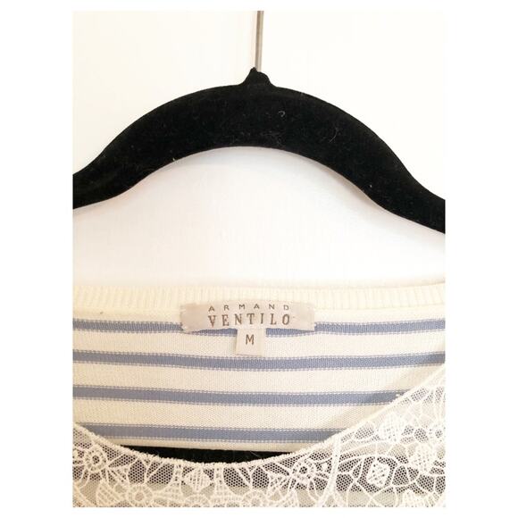 Armand Ventilo Striped and Floral Crochet Top - Picture 3 of 6